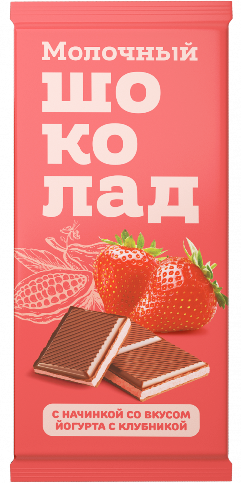  Меренга Шоколад молочный с начинкой Йогурт-Клубника,(блок 24шт по 80г)   в Кольчугине