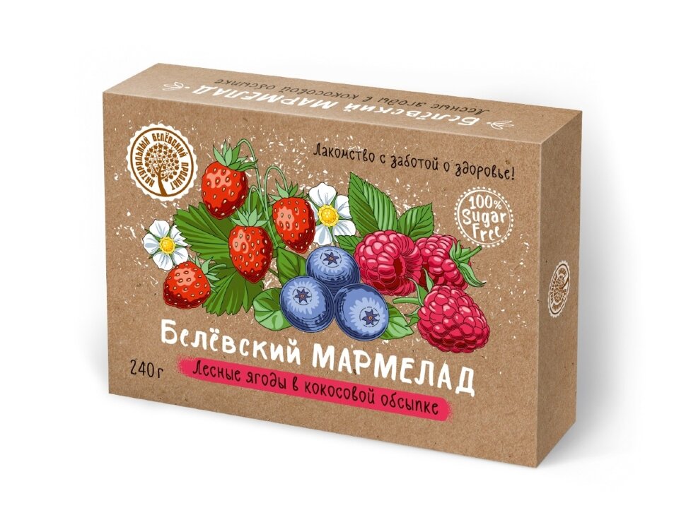  Мармелад белевский на фруктозе 240г "ЛЕСНЫЕ ЯГОДЫ"  в Кольчугине